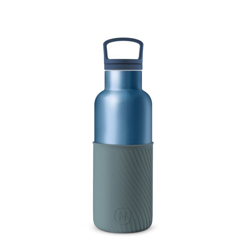 【年度新品】美國 HYDY 時尚保溫水瓶 寶石藍瓶 (水波紋-亞得里亞海) 480ml