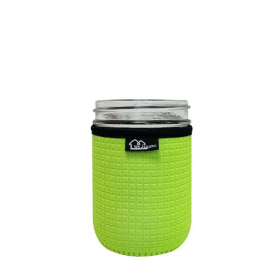 梅森罐專用 WKieason 防滑格紋杯套 - 寬口款 16oz (綠)