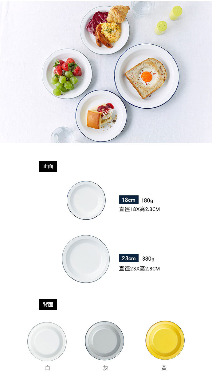 日本 365methods 圓形琺瑯餐盤 規格