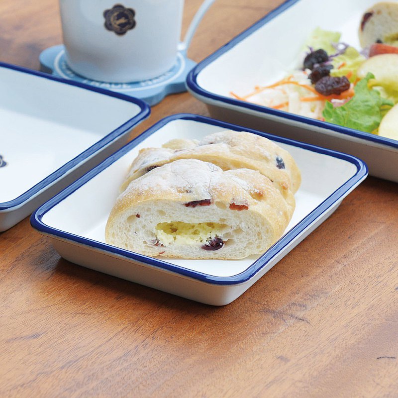 TsukiUsagi_長方形琺瑯調理盤300ml-1 日本 月兔印 長方形琺瑯調理盤 300ml (2入組)