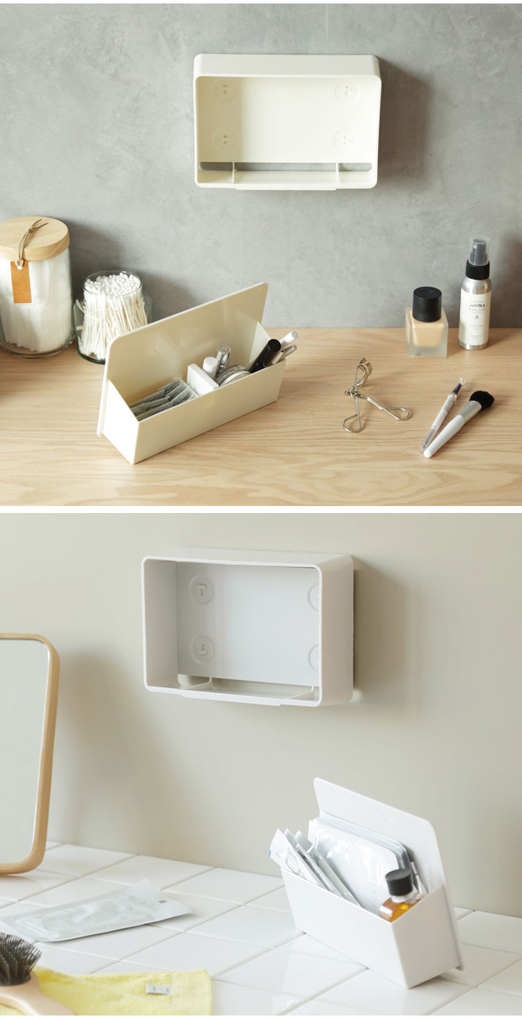 日本 ideaco ABS壁掛式小物分隔收納盒(加大型) (4色)