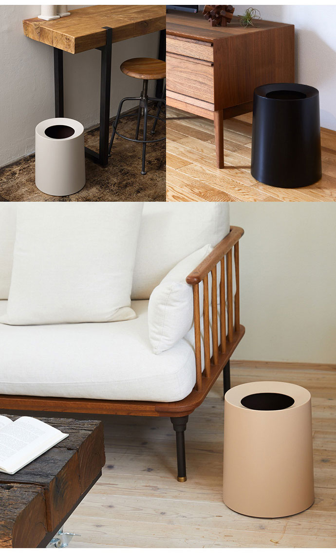 日本 ideaco 圓形家用垃圾桶-11.4L