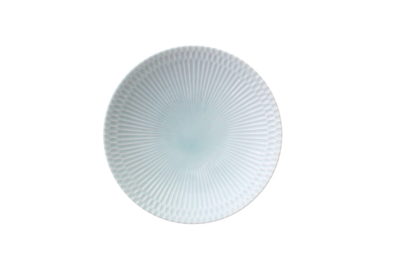 日本 小田陶器 漣漪系列 深圓盤 21cm (青白)