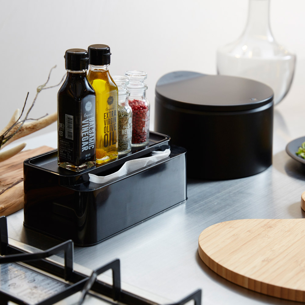 ideaco_餐桌上的面紙盒_黑4 日本 ideaco 餐桌上的面紙盒