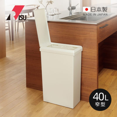 SOLOW日本製窄型分類垃圾桶(附輪)-40L-01