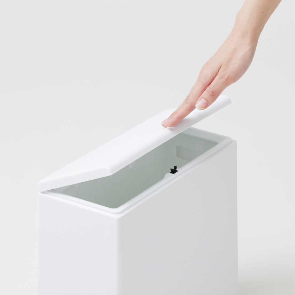 ideaco_方形廚房按壓式垃圾桶8.5L_白6 日本 ideaco 方形廚房按壓式垃圾桶 8.5L (3色)