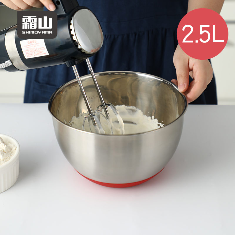 日本霜山 304不鏽鋼止滑深型攪拌盆 / 料理盆 2.5L