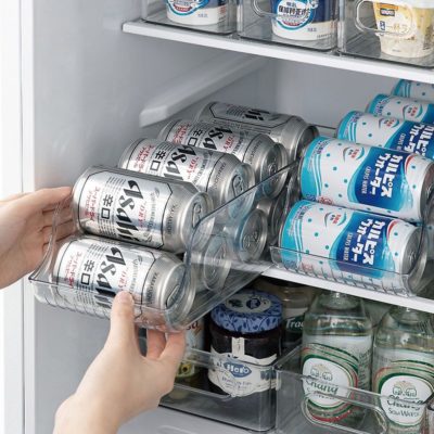 日本霜山 冰箱快取式飲料瓶罐收納籃 3入