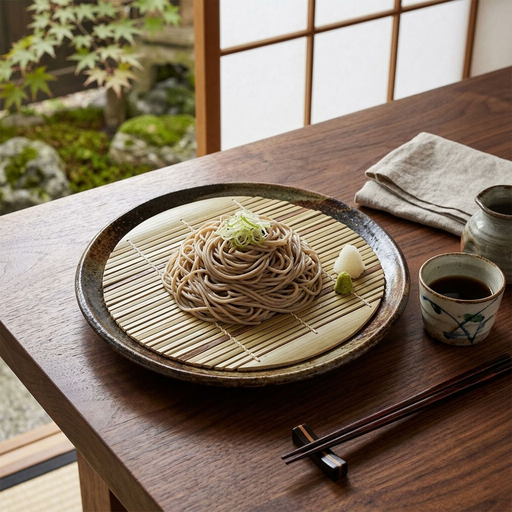 日本 SALUS 竹製蕎麥麵盤 19.5cm