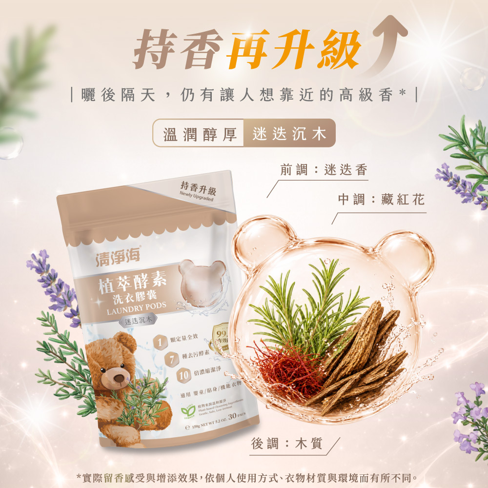清淨海 純淨系列植萃酵素洗衣膠囊 2.0 迷迭沉木
