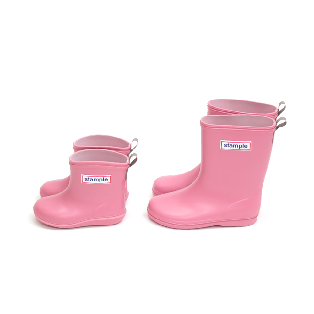 Stample_75005_MacaPink_AD 日本 Stample 兒童雨鞋 No.75005 馬卡龍粉 附鞋墊