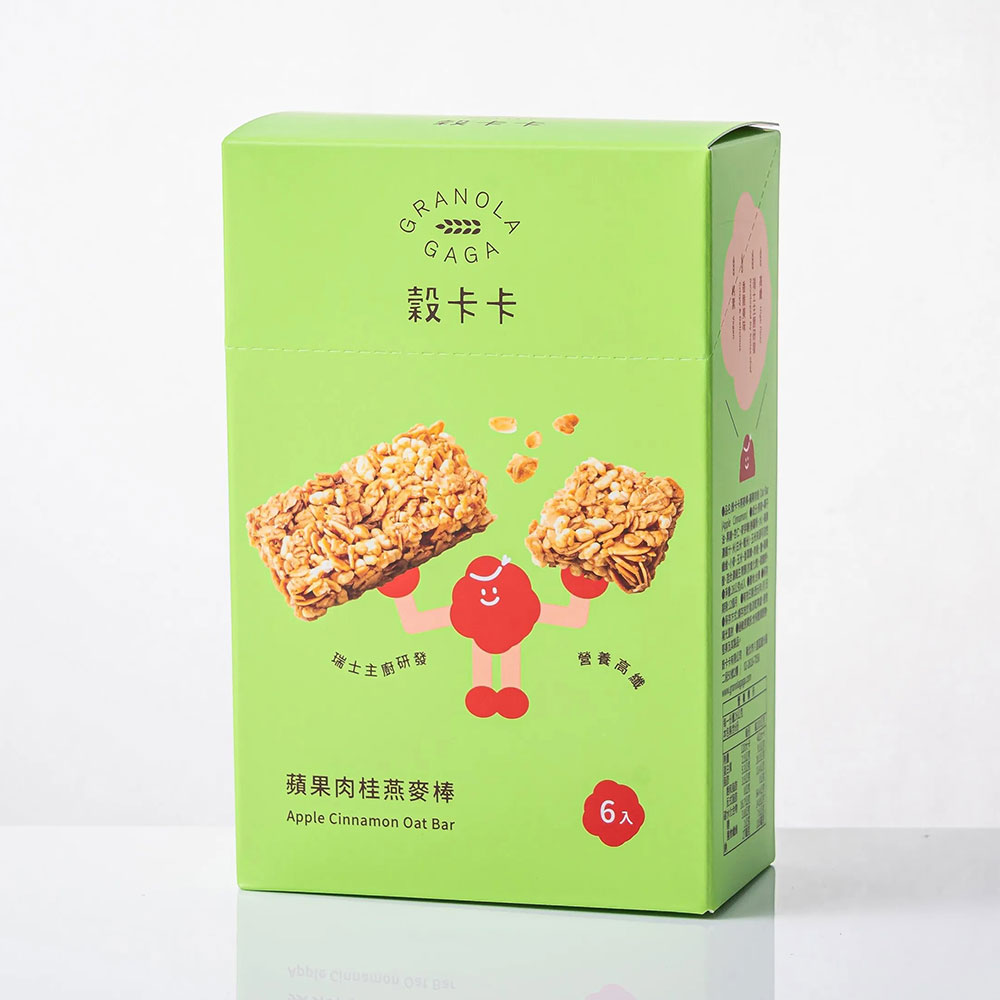 GAGABAR_Apple_01 穀卡卡 燕麥棒 (蘋果肉桂) 6入盒裝