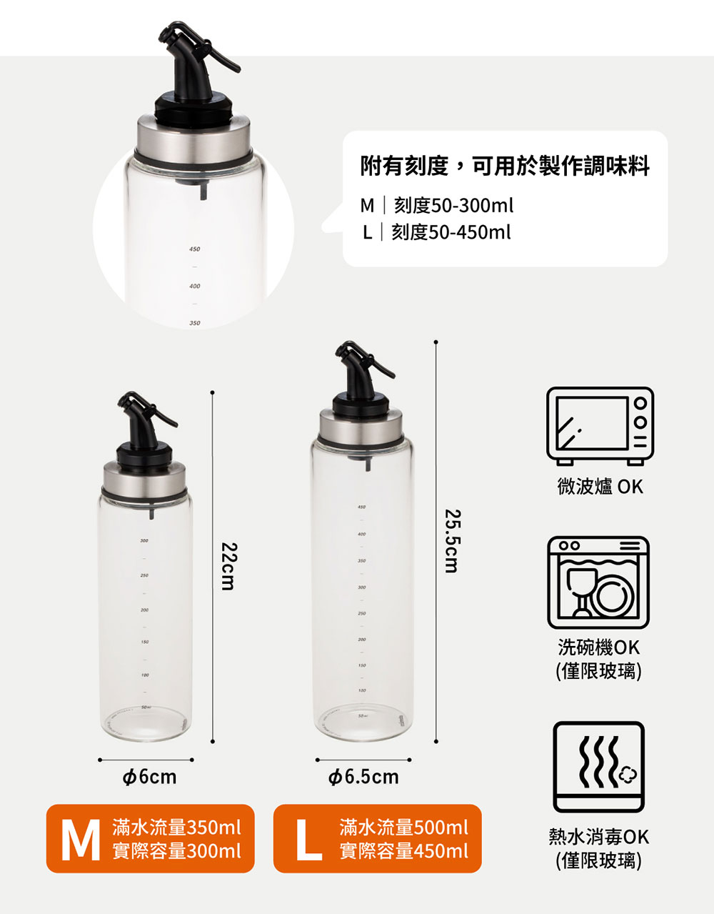 CB Japan atomico系列 耐熱玻璃按壓式油罐