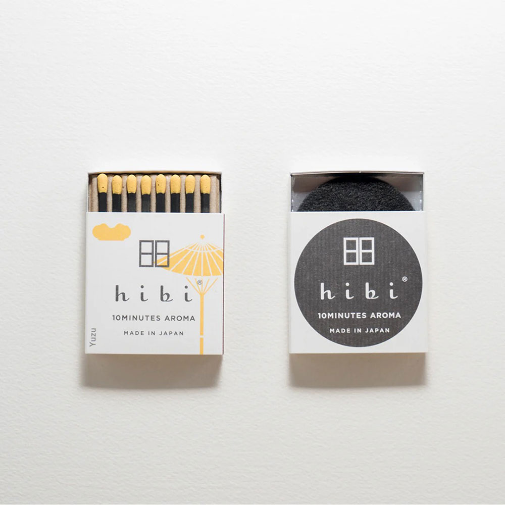 J004_S_01 日本 hibi 薰香火柴 和風系列 (8支入/盒) 柚子 含專用燃燒墊