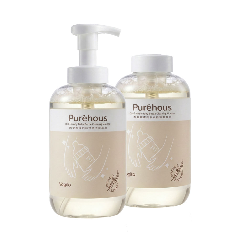 Purehous_Mousse_AD Vogito 好日照 Puréhous 燕麥親膚奶瓶食器清潔慕斯 500ml