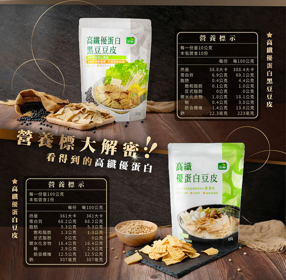 Sungift 三機 高纖優蛋白豆皮 100g