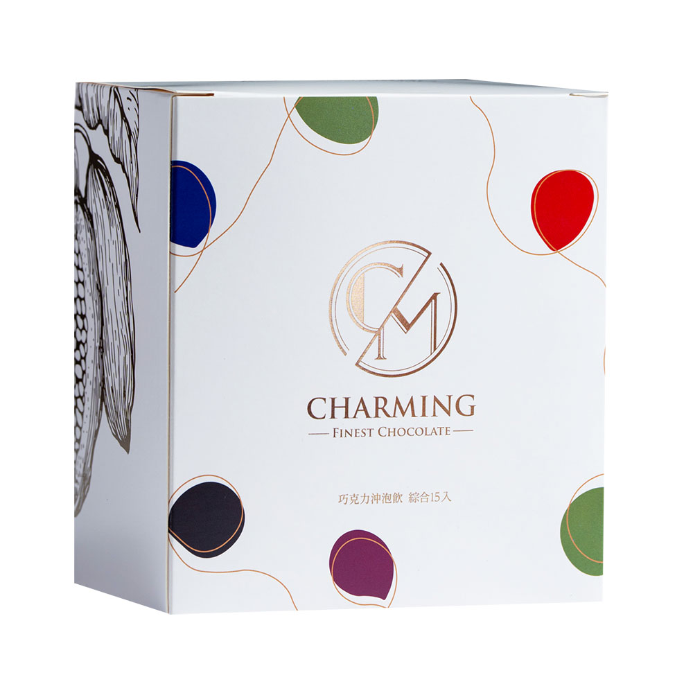 Charming_BWB_AD Charming 喬名巧克力 頂級迦納可可沖泡飲 15入分享大白盒