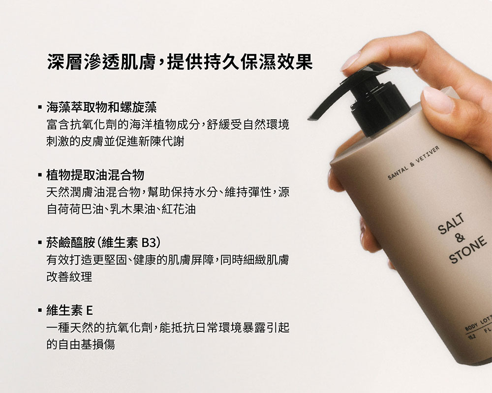 美國 SALT & STONE 維生素B3保濕身體乳
