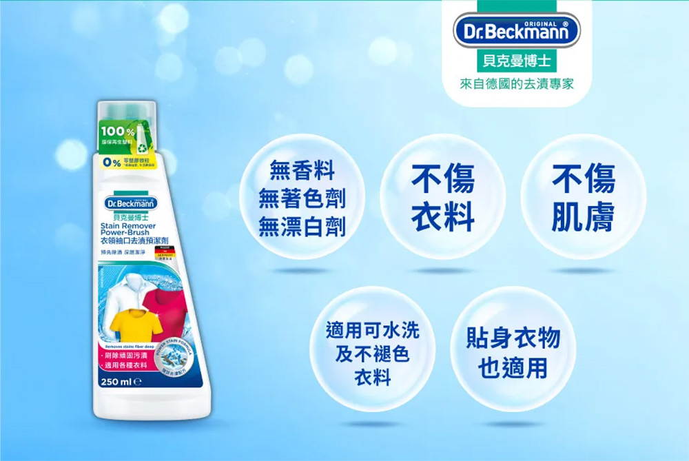 德國 Dr. Beckmann 貝克曼博士 衣領袖口去漬預潔劑 250ml