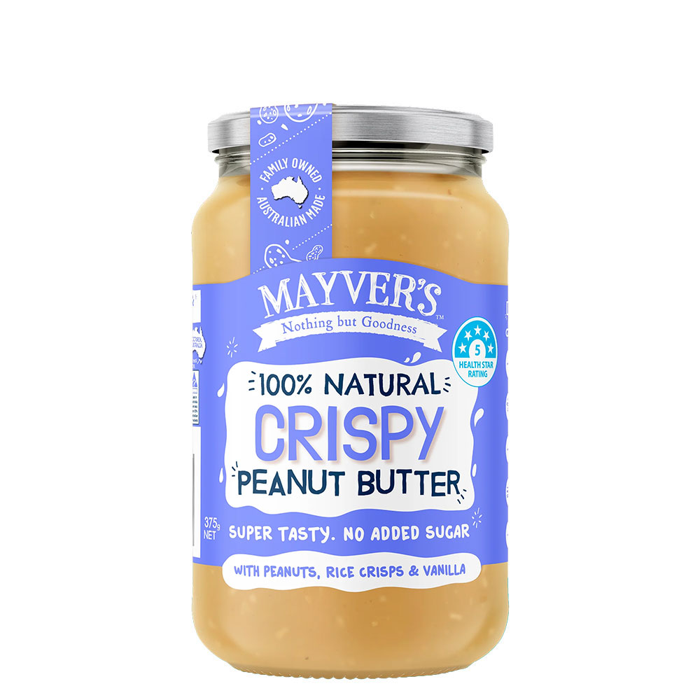 Mayvers_CHRISPY_375g_AD 澳洲 Mayver's 澳洲香烤花生醬 (脆米果) 375g