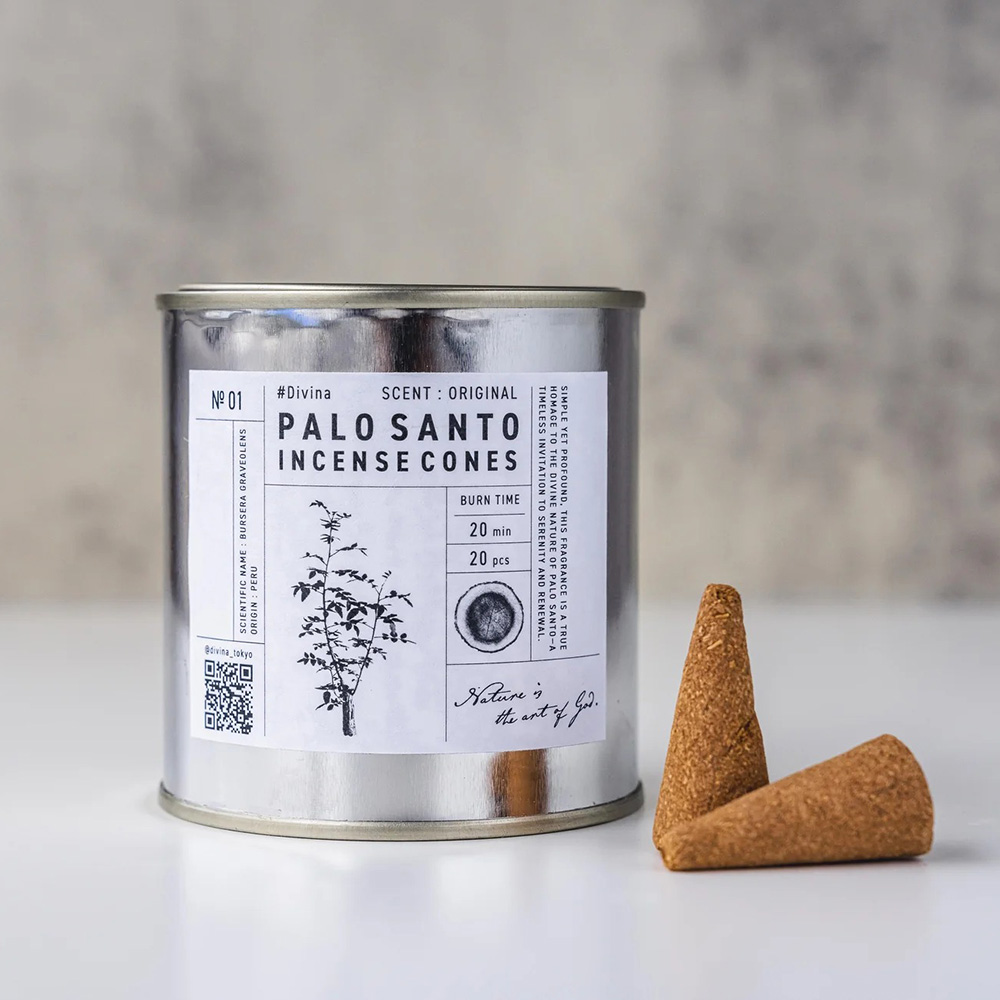 PaloSantoCones_01 日本 Divina Palo Santo 祕魯聖木塔香 (20入罐裝)