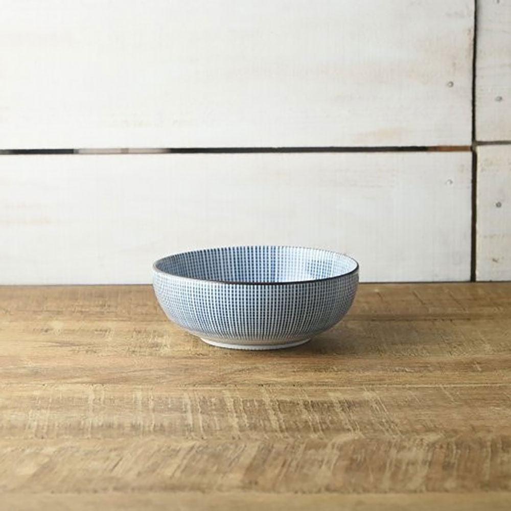 SHOWASEITO_Bowl_154mm_02 日本 昭和製陶 藍染千段十草 湯碗 15.4cm