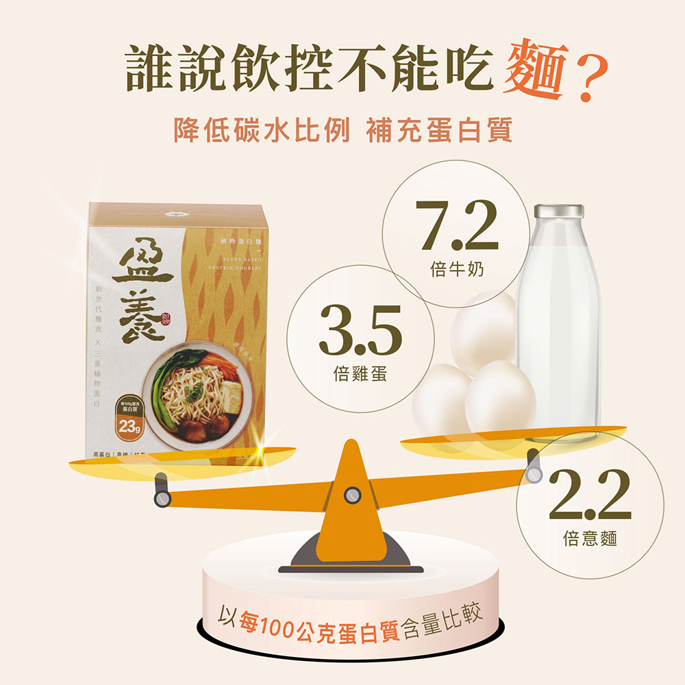 日初良食 盈養植物蛋白麵 (3包/盒)